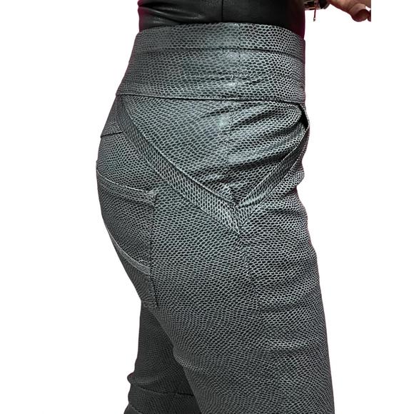 NEW BIANCO faux skin flat front jogger pant in charcoal - Picture 2 of 3